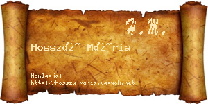 Hosszú Mária névjegykártya