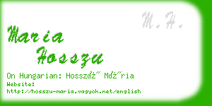 maria hosszu business card